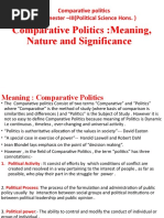 Comparative Politics Nature, Scope