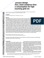 Estimating Process Design Gold Extraction, Leach Residence Time and Cyanide Comsumption