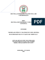 Modelado Físico y Matemático Del Sistema de Suspensión de Un Cuarto de Vehículo