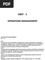 Unit - 1: Operations Management