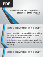 Scope & Limitations, Respondents Statement of The Problem: Lesson 3