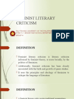 Feminist Literary Criticism: Polytechnic University of The Philippines Stem 11-7, Senior High School Department Group Iii