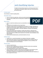 Recognising and Classifying Injuries 9c Injuries Recognising Classifying