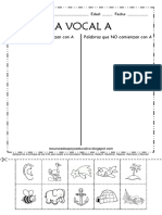 RDAE S A4 Las Vocales para Colorear, Recortar, Clasificar y Pegar