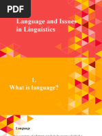 Language and Issues in Linguistics