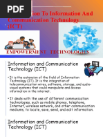 Introduction To Information and Communication Technology (ICT)