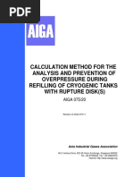 Calculation Method For The Analysis and Prevention of Overpressure During Refilling of Cryogenic Tanks With Rupture Disk (S)