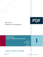 ME141 329 Maintenance Management: Workbook 1: RAM - Maintenance Relation