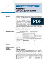 Konica Centuria Super 1600 Film: Technical Data Sheet