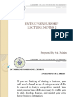 ENTREPRENEURSHIP Lecture Notes 2 For CCMT