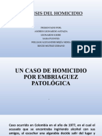 Un Caso de Homicidio Por Embriaguez Patológica