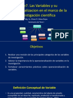 Clase 7. Operacionalización de Variables en El Marco de La Investigacion