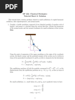 EP 222: Classical Mechanics Tutorial Sheet 6: Solution