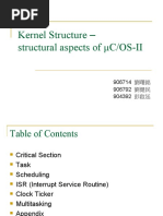 Kernel Structure - structural aspects of μC/OS-II