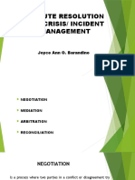 Dispute Resolution and Crisis/ Incident Management: Joyce Ann O. Barandino