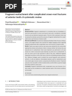 Fragment Reattachment After Complicated Crown-Root Fractures of Anterior Teeth: A Systematic Review