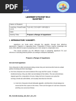 Learner'S Packet No.4 Quarter 1: Name of Student: Learning Area/Grade Level: Tle-He Cookery-Grade 9 Date: Activity Title