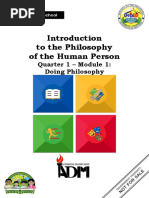 To The Philosophy of The Human Person: Quarter 1 - Module 1: Doing Philosophy