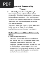 Eysenck Personality Theory