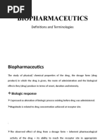 Biopharmaceutics: Definitions and Terminologies