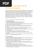 Protocolo de Atención de Primeros Auxilios