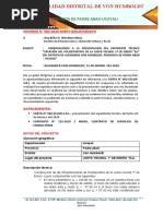 Informe N 004-Ufsgep-Observaciones Del Expediente Tecnico Creación Del Polideportivo de La Junta Vecinal 1º de Enero "Ejl