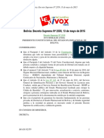 Decreto Supremo de Otrgacion de Cedulas y Documentos de Identificacion Gratuitos