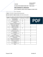 RH-01 Reclutamiento, Seleccion, Ingreso e Induccion Rev 01