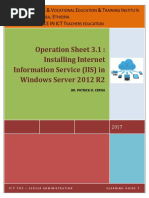 Operation Sheet 3.1: Installing Internet Information Service (IIS) in Windows Server 2012 R2