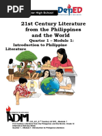 Module 1 Introduction To Philippine Literature