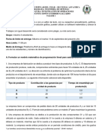 Taller de Investigación de Operaciones - Programación Lineal