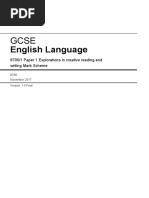 English Language: 8700/1 Paper 1 Explorations in Creative Reading and Writing Mark Scheme