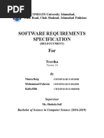 Software Requirements Specification For: COMSATS University Islamabad, Park Road, Chak Shahzad, Islamabad Pakistan