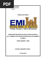 Subrasante Mejorada de Suelo Finos en Base A Cal y Cemento Con Aporte Estructural en Pavimento Flexible