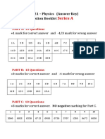 Series A: JEST2021 - Physics (Answer Key) Question Booklet