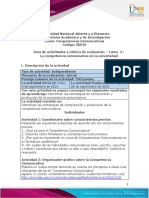 Guía de Actividades y Rúbrica de Evaluación - Unidad 1 - Tarea 2 - La Competencia Comunicativa en La Universidad