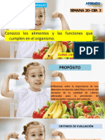 Conozco Los Alimentos y Las Funciones Que Cumplen en El Organismo