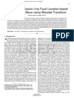 Power Transmission Line Fault Location Based On Travelling Wave Using Wavelet Transform