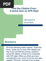 APA Format Find The Citation Error