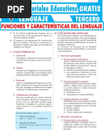 Lenguaje I Características y Funciones para Tercer Grado de Secundaria