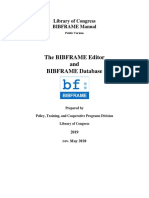 The BIBFRAME Editor and BIBFRAME Database: Library of Congress BIBFRAME Manual