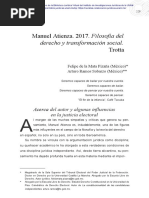 LECTURAS CONTROL 1 Atienza Filosofía Del Derecho y Transformación Social Reseña Pizaña 11p.