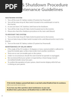 Startup & Shutdown Procedure and Maintenance Guidelines