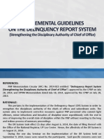 Supplemental Guidelines On The Delinquency Report System: (Strengthening The Disciplinary Authority of Chief of Office)