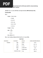 Construct A Balanced Diet Chart For 20