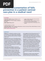 Nurses' Documentation of Falls Prevention in A Patient Centred Care Plan in A Medical Ward