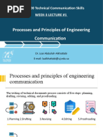 Processes and Principles of Engineering Communication: ENIE - 100 Technical Communication Skills Week-3 Lecture #1