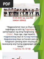 10-25-2020 San Jose PHC Sunday Service