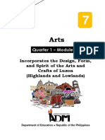 Quarter 1 - Module 5: Incorporates The Design, Form, and Spirit of The Arts and Crafts of Luzon (Highlands and Lowlands)