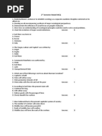 2nd Semester Model MCQ